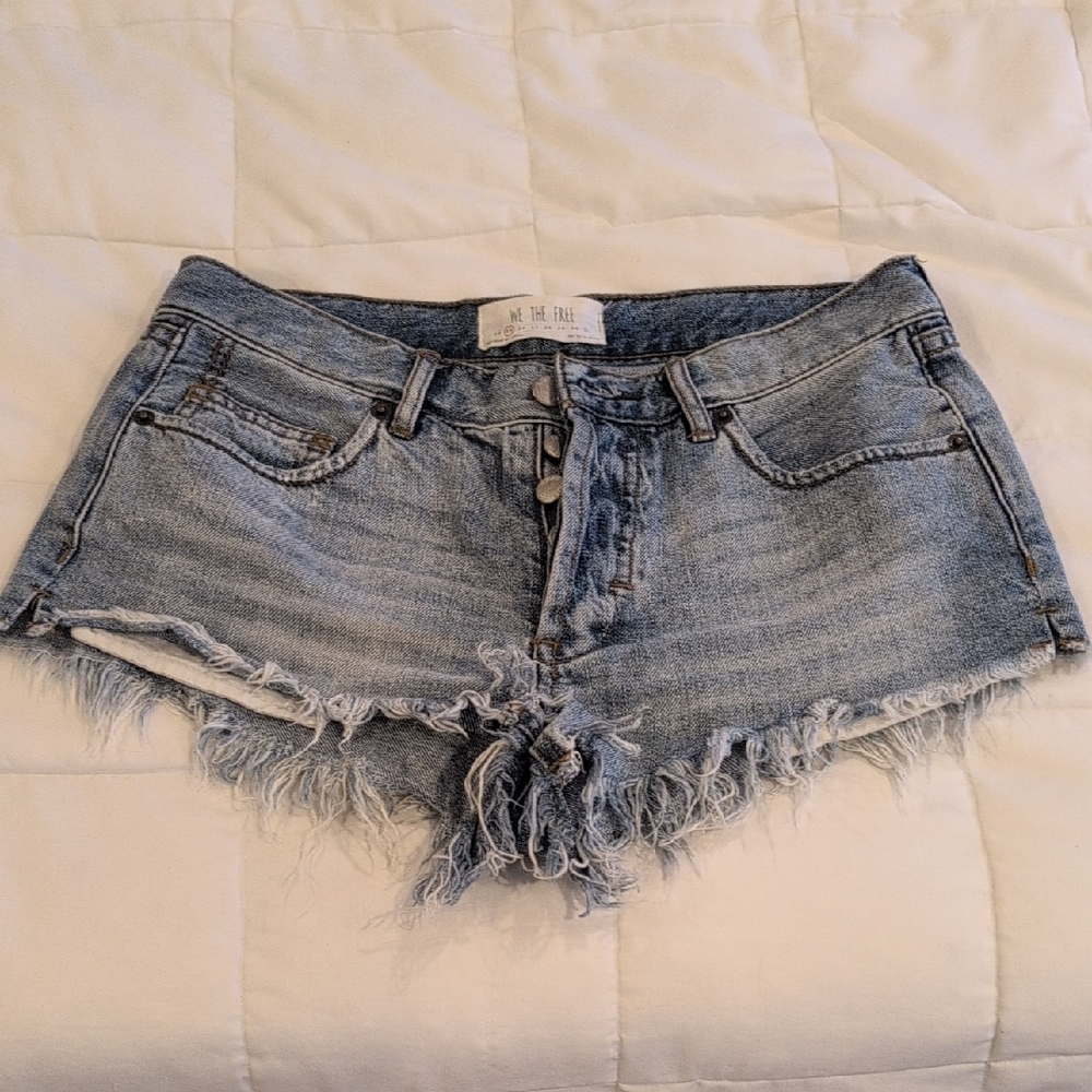 We The Free Blue Jean Shorts